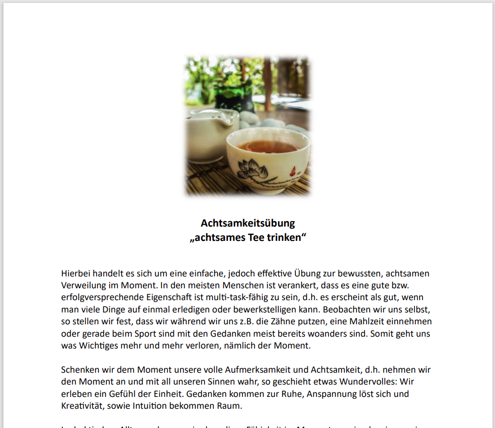 Bild Achtsamkeitsübung